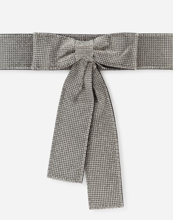 Women's Belts | Dolce&Gabbana - Crystal mesh belt with bow