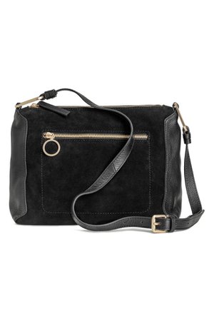 Suede and leather shoulder bag - Black - Ladies | H&M GB