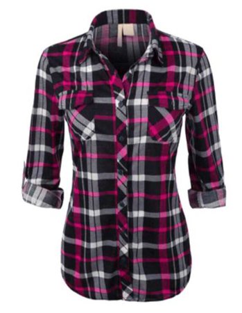 black and pink plaid