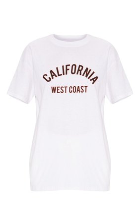 White California Slogan Oversized T Shirt | PrettyLittleThing