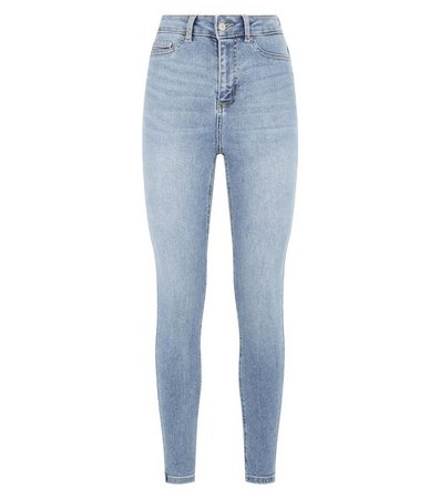 Pale Blue Super Skinny High Waist Hallie Jeans | New Look