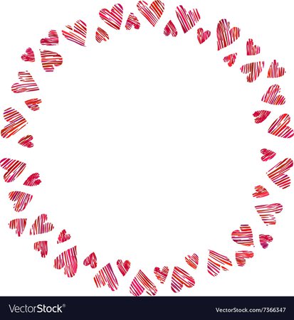 Frame of red hearts on white background Royalty Free Vector