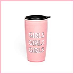 Amazon.com: Ankit Ceramic Travel Coffee Tumbler - Girl Girl Girl 16 Oz Insulated Coffee Mug with Lid: Kitchen & Dining