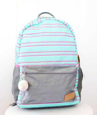 Backpack (Mint Stripe) - Boss Babe | Jadelynn Brooke®