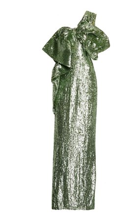 Oscar de la Renta Sequined Bow Gown