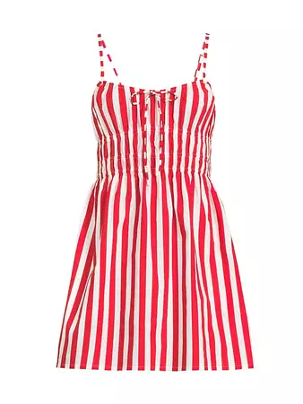 Shop Faithfull the Brand Roma Alboa Striped Cotton Minidress | Saks Fifth Avenue