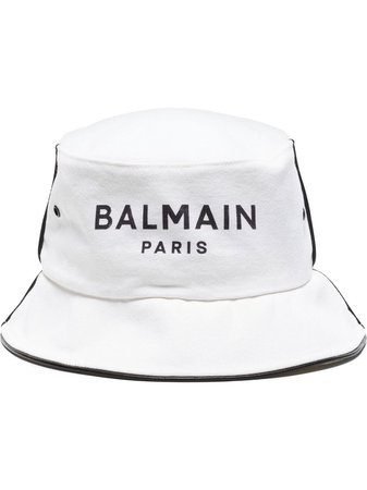 Balmain logo-print Cotton Bucket Hat - Farfetch