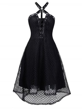 Gothic Black Fishnet Dress
