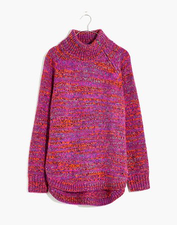 Multicolored Zip-Turtleneck Sweater