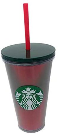 Amazon.com | Starbucks 2019 Winter Holidays Lenticular Holographic Cold Cup Tumbler 16oz Red Green: Tumblers & Water Glasses