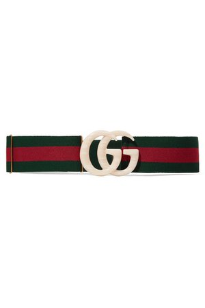 Gucci | Embellished striped canvas belt | NET-A-PORTER.COM