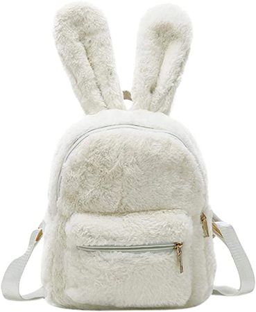 Amazon.com: Bunny Backpack, Mini Fur Backpack for Girls Cute Rabbit Ear Satchel Shoulder bag Purse Plush Handbags (White) : Clothing, Shoes & Jewelry