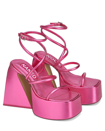 Naked Wolfe ‘Angel Pink Metallic’ platform heels