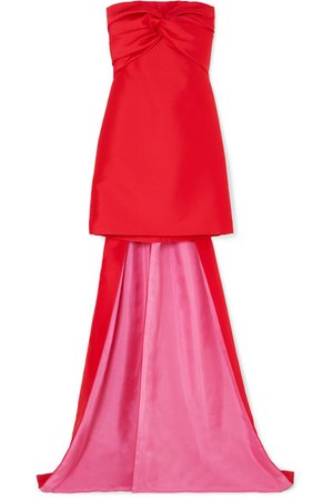 Reem Acra | Strapless twist-front satin mini dress | NET-A-PORTER.COM