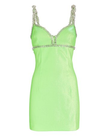 AREA Crystal-Embellished Lamé Mini Dress | INTERMIX®