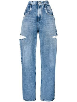 Maison Margiela Cutout Details Wide Jeans - Farfetch