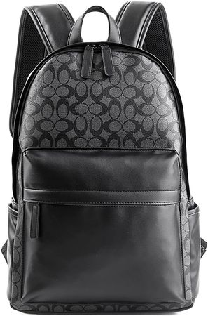 Amazon.com: Leather Laptop Backpack for Men Women, School College Bookbag Casual Travel Daypack (Black) : Electronics