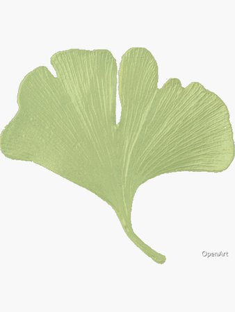 "Ginko Leaf Spring Green" Sticker