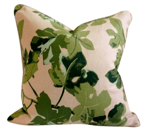 Peter Dunham Fig Pillow Cover, 22x22", Oatmeal piping | Decorist