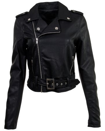 black leather jacket cropped
