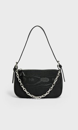 black Fabric shoulder bag with chain - Women's Just in | Stradivarius United States