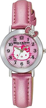 Amazon.com: Citizen Q&Q VW23-130 Women's Analog Watch, Hello Kitty Waterproof, Leather Strap, Pink : Clothing, Shoes & Jewelry