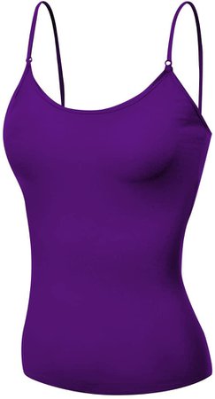 Emmalise Women's Camisole Built in Bra Wireless Fabric Support Short Cami (Purple, Small) at Amazon Women’s Clothing store