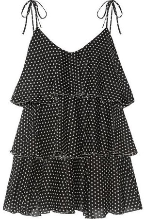 Lisa Marie Fernandez Imaan Tiered Polka-dot Cotton-voile Mini Dress