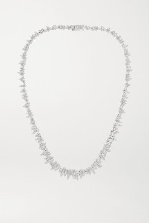 Suzanne Kalan | 18-karat white gold diamond necklace | NET-A-PORTER.COM