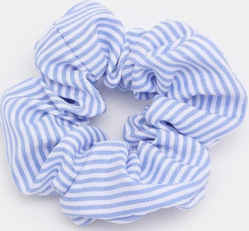 pastel striped blu scrunchie