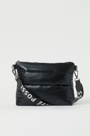 Padded Shoulder Bag - Black