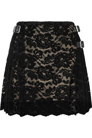 Christopher Kane | Pleated flocked lace mini skirt | NET-A-PORTER.COM