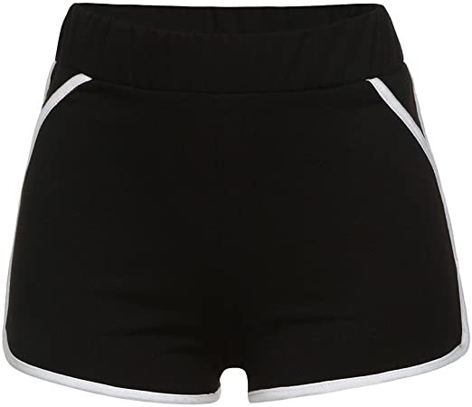 Amazon.com: iYYVV Summer Yoga Pants Women Stripe Sports Gym Workout Waistband Running Shorts: Clothing