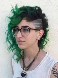 half shaved green hair - Google Search