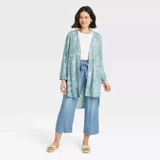 Women's Short Sleeve Jacket - Knox Rose™ Blue Floral M : Target