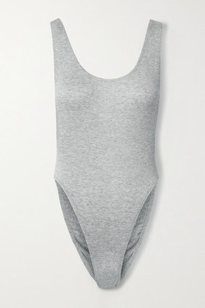 Marissa Melange Stretch-modal Bodysuit - Gray