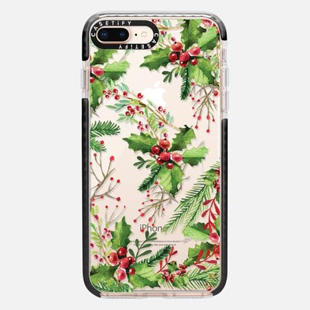 Modern Christmas red green watercolor mistletoe – Casetify