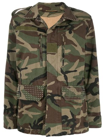 Saint Laurent Parka Gabardine Camouflage Jacket | Farfetch.com