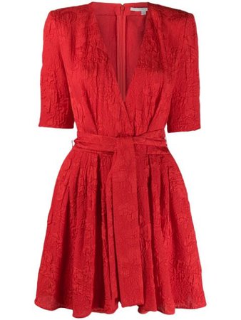 Red Stella McCartney floral jacquard belted playsuit 599364SOA11 - Farfetch