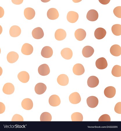 Polka dots copper foil on white seamless Vector Image