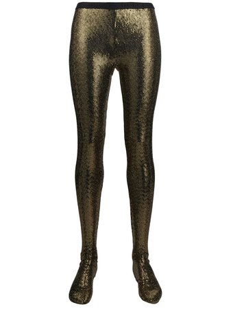 Gucci Sequin-Embellished Tights 6155343GF26 Gold | Farfetch