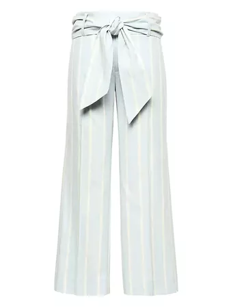 Logan Trouser-Fit Cropped Stretch Linen-Cotton Pant with Tie Waist|banana-republic