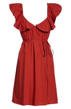 Azaa Poplin Flutter Sleeve Dress | Nordstrom