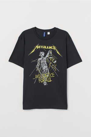 Camiseta estampada - Negro/Metallica - HOMBRE | H&M ES