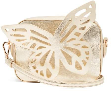 Flossy Butterfly Leather Cross Body Bag - Womens - Gold