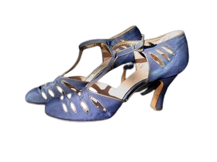 1920s periwinkle blue shoes