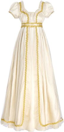 Amazon.com: CR ROLECOS Regency Dress Women Regency Costume Champagne Gold Empire Waist Double Layers Tea Party Victorian Gown S : Clothing, Shoes & Jewelry