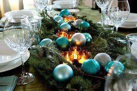 Teal Christmas table decorations - Ricerca Google