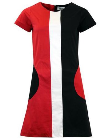 mod dress red and black