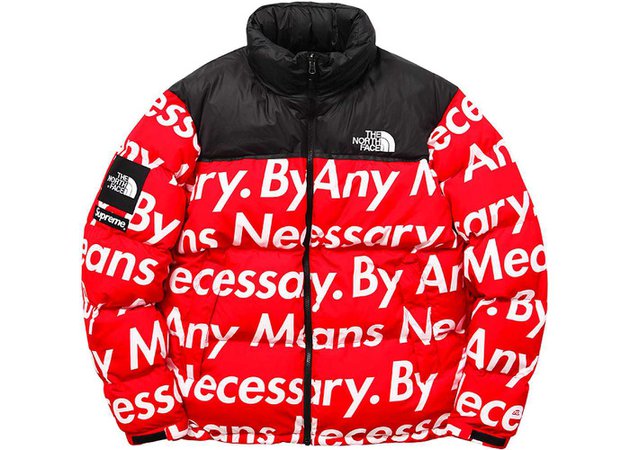 Supreme The North Face By Any Means Nuptse Jacket Red
